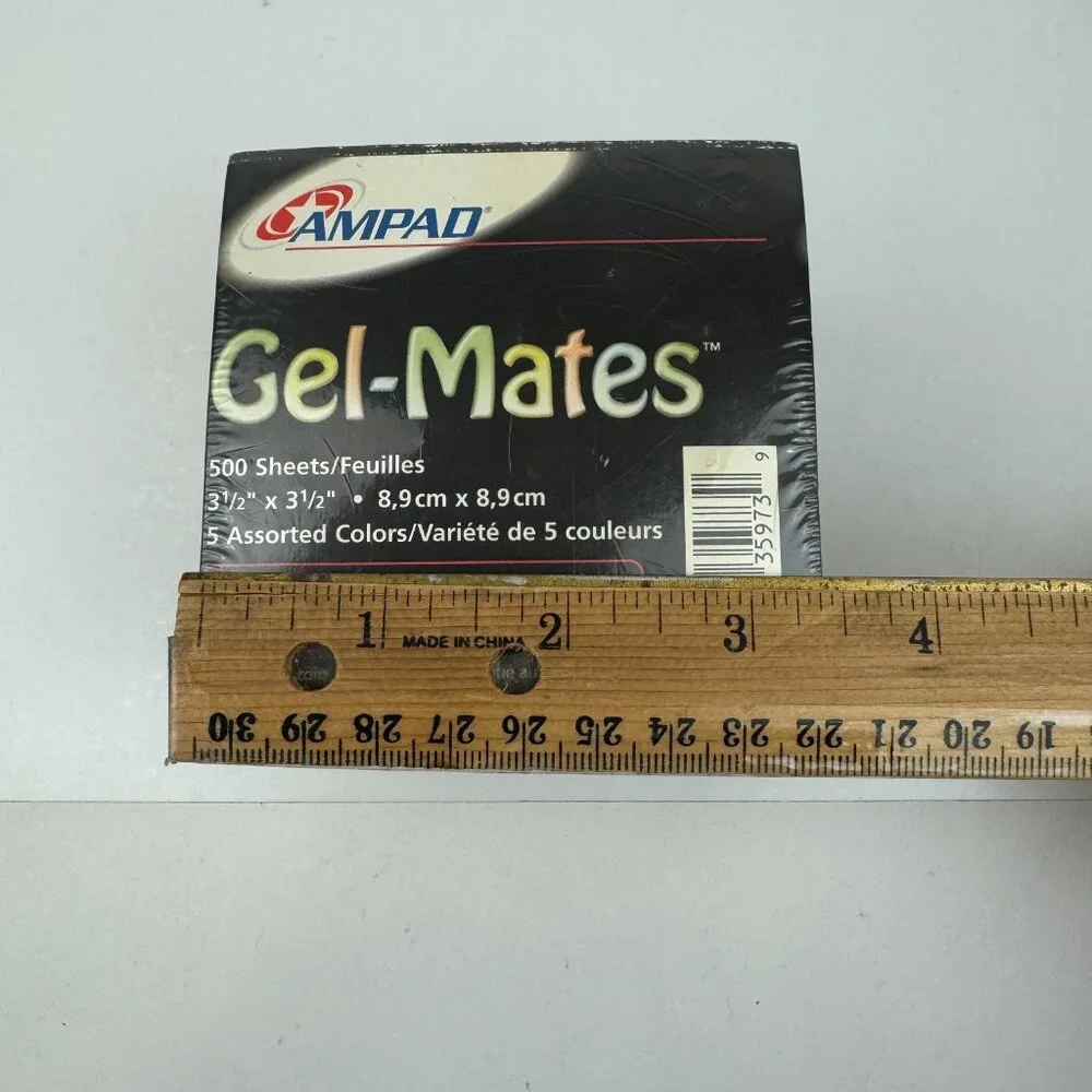Vtg 1999 Sealed‎ Ampad Gel Mates 500 Sheets Cube Note Pad 5 Diff Colors Y2K READ